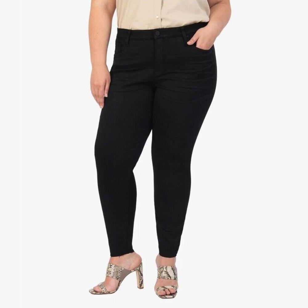 KUT Women Black Denim Donna Casual High Rise Ankle Skinny Jeans Plus Size 24W